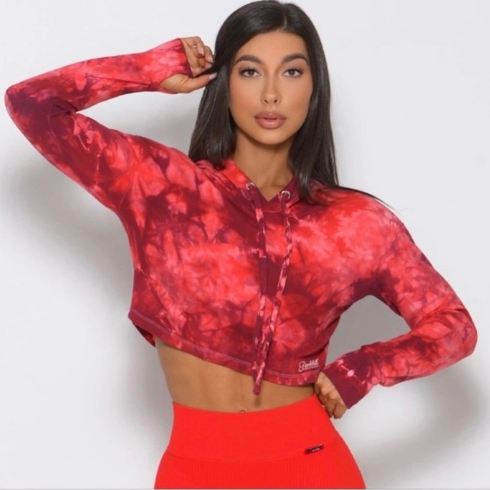 Bombshell Sportswear Cotton Spandex Tie Dye Crop Hoodie